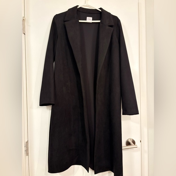 Zara Black Suede Coat - Picture 2 of 8